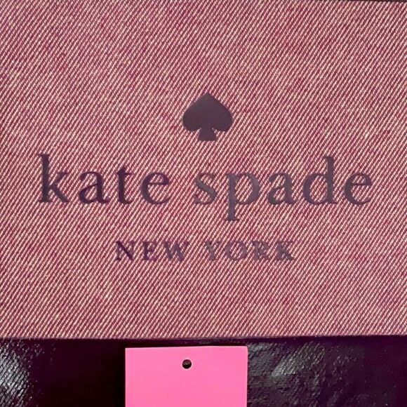 KATE SPADE NWT LARGE TASSEL POUCH BAG ASH ST LOGO DEEP PLUM - Picture 5 of 6